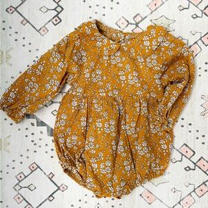 Mustard Floral Bubble Romper